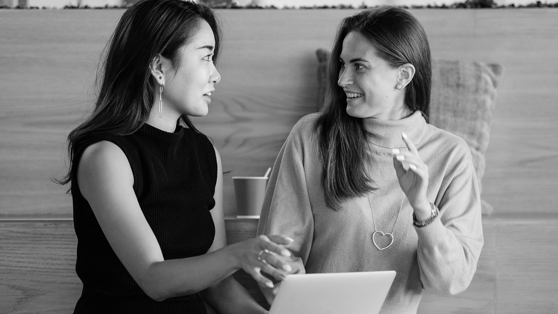 Two women talking psychotherapist in UK